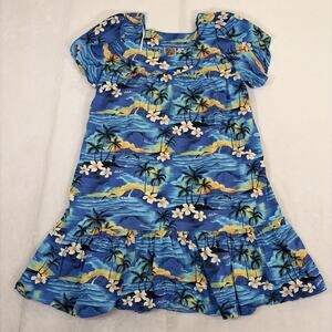 Vntg Mumu Hawaiian House Dress Winnie Fashion Sz XL Loungewear Tropical Floral